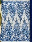Big Glitter Damask Design On A Mesh Lace 58" Wide