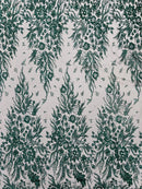 Big Glitter Damask Design On A Mesh Lace 58" Wide
