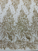 Big Glitter Damask Design On A Mesh Lace 58" Wide