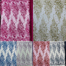 Big Glitter Damask Design On A Mesh Lace 58" Wide