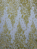 Big Glitter Damask Design On A Mesh Lace 58" Wide