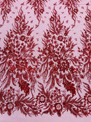 Big Glitter Damask Design On A Mesh Lace 58" Wide