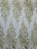 Big Glitter Damask Design On A Mesh Lace 58" Wide