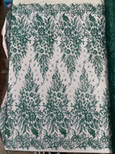 Big Glitter Damask Design On A Mesh Lace 58" Wide