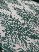Big Glitter Damask Design On A Mesh Lace 58" Wide