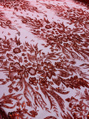 Big Glitter Damask Design On A Mesh Lace 58" Wide