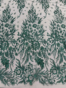 Big Glitter Damask Design On A Mesh Lace 58" Wide