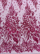 Big Glitter Damask Design On A Mesh Lace 58" Wide