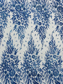Big Glitter Damask Design On A Mesh Lace 58" Wide