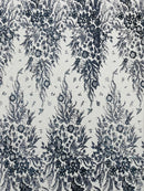 Big Glitter Damask Design On A Mesh Lace 58" Wide