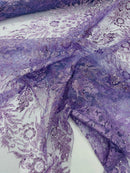 Big Glitter Damask Design On A Mesh Lace 58" Wide