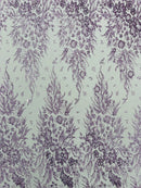 Big Glitter Damask Design On A Mesh Lace 58" Wide