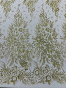 Big Glitter Damask Design On A Mesh Lace 58" Wide