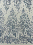 Big Glitter Damask Design On A Mesh Lace 58" Wide