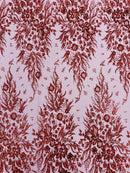 Big Glitter Damask Design On A Mesh Lace 58" Wide