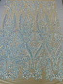 Big Sequin Damask Fabric 54” Wide| New Creations Fabric & Foam Inc.