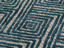 Blue Geometric Upholstery Fabric – Textured & Soft