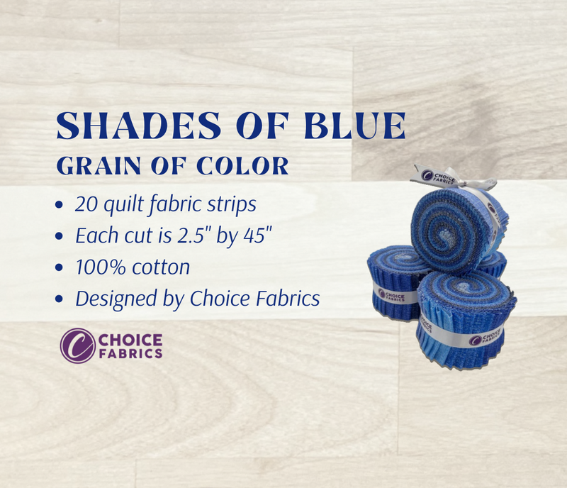 Grain of Color - 2.5" Roll - Shades of Blue (20 cuts)