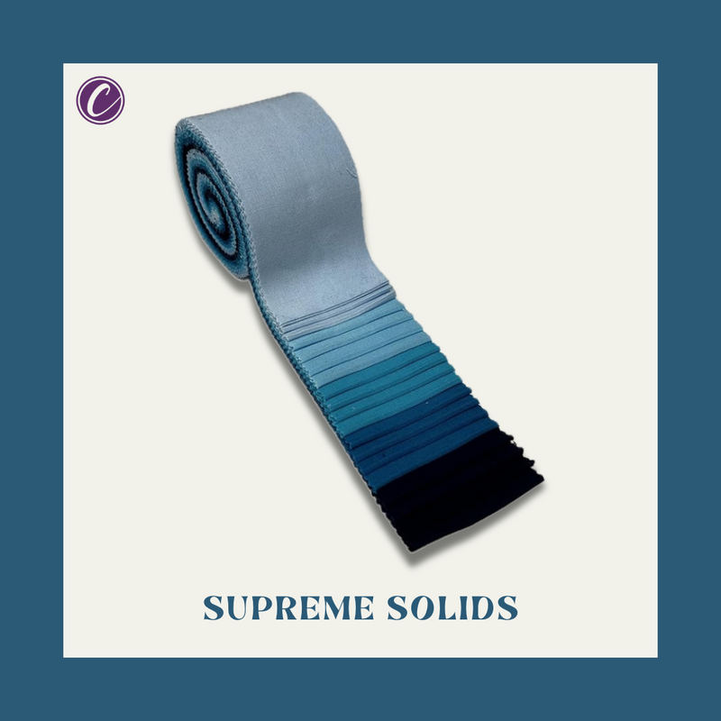 Supreme Solids - 2.5" Roll - Shades of Blue (20 cuts)