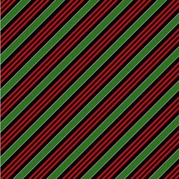 Tis the Season - Diagonal Candy Stripe - Black