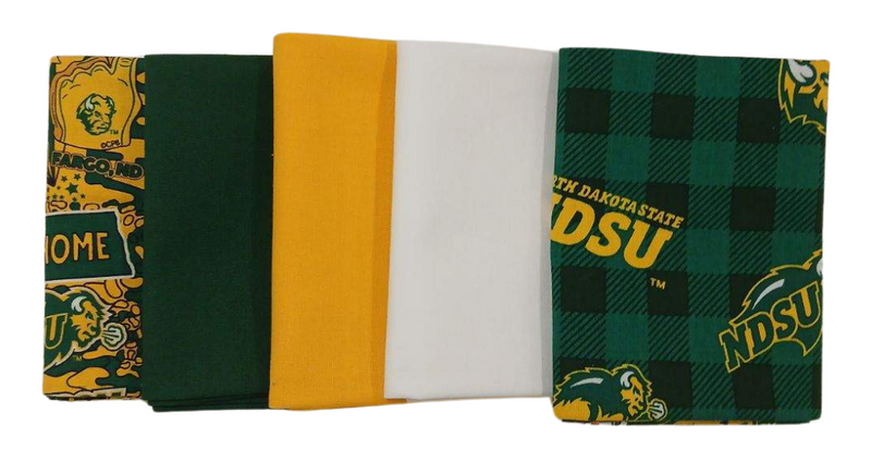 North Dakota State Bison - Fat Quarter Bundle - 20 pack (Green & Yellow)