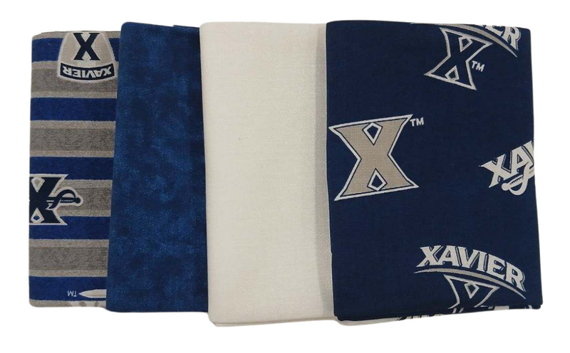 Xavier Musketeers - Fat Quarter Bundle - 10 pack (Navy & White)