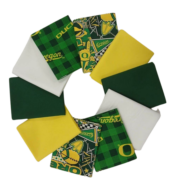 Oregon Ducks - Fat Quarter Bundle - 20 pack (Green & Yellow)