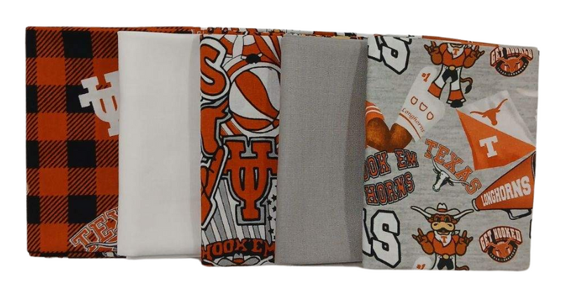 Texas Longhorns - Fat Quarter Bundle - 20 pack (Burnt Orange & White)