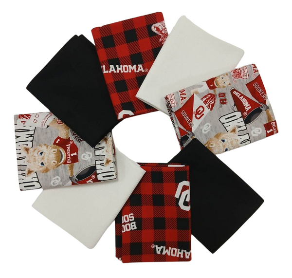 Oklahoma Sooners - Fat Quarter Bundle - 10 pack (Crimson & White)