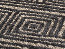 Dark Gray Geometric Upholstery Fabric – Textured & Soft