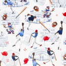 Digital Cuddle Navy Batter Up 58" - 60" Fabric per yard