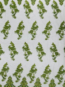Elegant Beaded Floral Lace on Mesh 54" Wide | New Creation Fabric & Foam Inc.