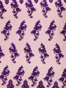 Elegant Beaded Floral Lace on Mesh 54" Wide | New Creation Fabric & Foam Inc.