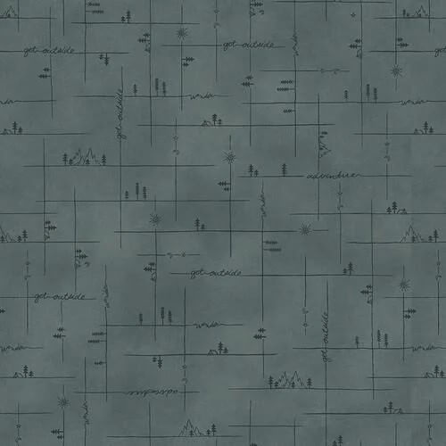 Folk Art Flannel - Broken Plaid - Teal
