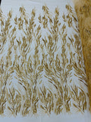 Fancy Vine Beaded Lace 54" Wide| New Creations Fabric & Foam Inc.