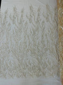 Fancy Vine Beaded Lace 54" Wide| New Creations Fabric & Foam Inc.