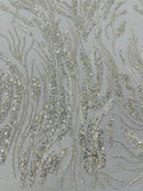Fancy Vine Beaded Lace 54" Wide| New Creations Fabric & Foam Inc.