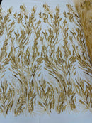 Fancy Vine Beaded Lace 54" Wide| New Creations Fabric & Foam Inc.