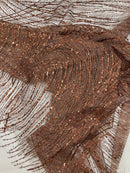 Fashion Glitter Design On A Mesh Lace 54” Wide| New Creations Fabric & Foam Inc.