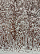 Fashion Glitter Design On A Mesh Lace 54” Wide| New Creations Fabric & Foam Inc.