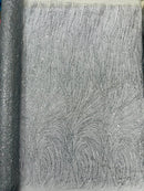 Fashion Glitter Design On A Mesh Lace 54” Wide| New Creations Fabric & Foam Inc.
