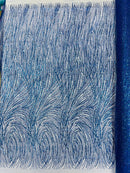 Fashion Glitter Design On A Mesh Lace 54” Wide| New Creations Fabric & Foam Inc.