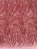 Fashion Glitter Design On A Mesh Lace 54” Wide| New Creations Fabric & Foam Inc.