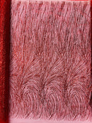 Fashion Glitter Design On A Mesh Lace 54” Wide| New Creations Fabric & Foam Inc.