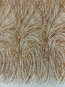 Fashion Glitter Design On A Mesh Lace 54” Wide| New Creations Fabric & Foam Inc.