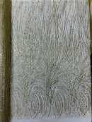 Fashion Glitter Design On A Mesh Lace 54” Wide| New Creations Fabric & Foam Inc.