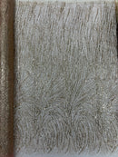 Fashion Glitter Design On A Mesh Lace 54” Wide| New Creations Fabric & Foam Inc.