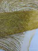 Fashion Glitter Design On A Mesh Lace 54” Wide| New Creations Fabric & Foam Inc.