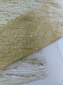 Fashion Glitter Design On A Mesh Lace 54” Wide| New Creations Fabric & Foam Inc.