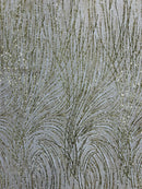 Fashion Glitter Design On A Mesh Lace 54” Wide| New Creations Fabric & Foam Inc.